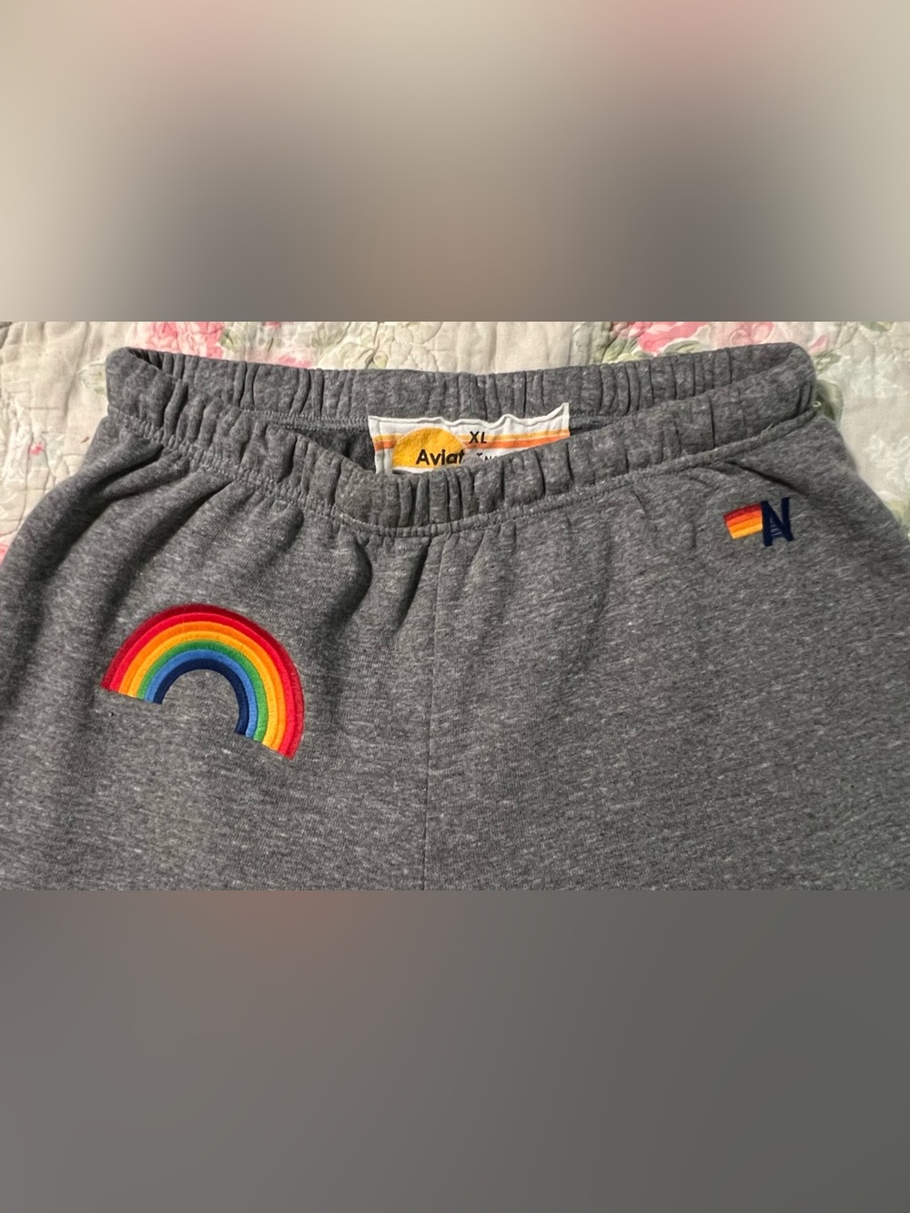 Aviator Nation Gray Rainbow Sweatshorts